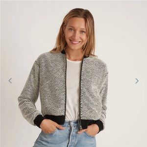 Birdseye Bomber in black/white contrast